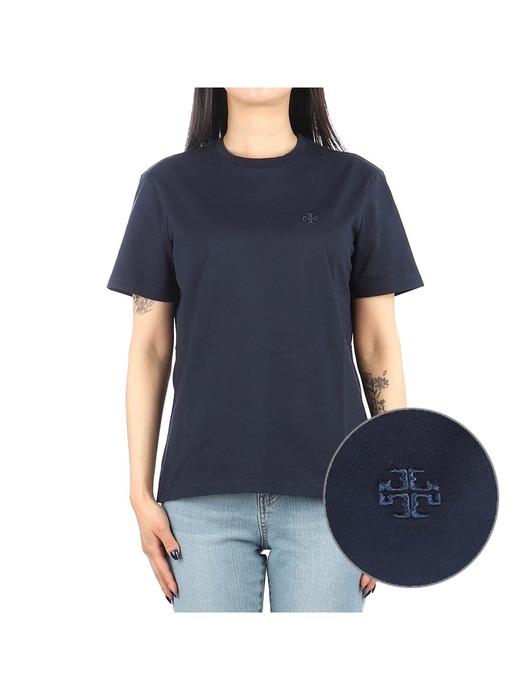 [토리버치] 23SS (151125 405) 여성 EMBROIDERED LOGO 반팔 티셔츠