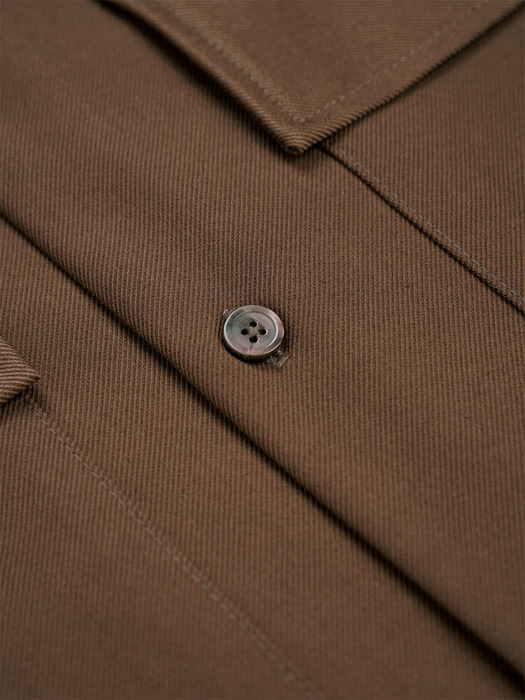 WOOL BLEND NAPPING OUTER SHIRT_BROWN