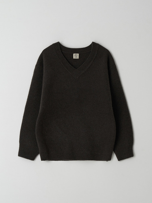 DOUBLE WOOL V NECK KNIT TOP