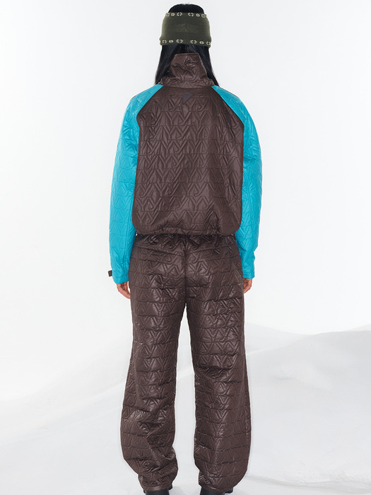 YY QUILTED PANTS, BROWN