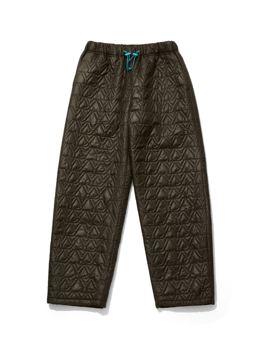 YY QUILTED PANTS, BROWN