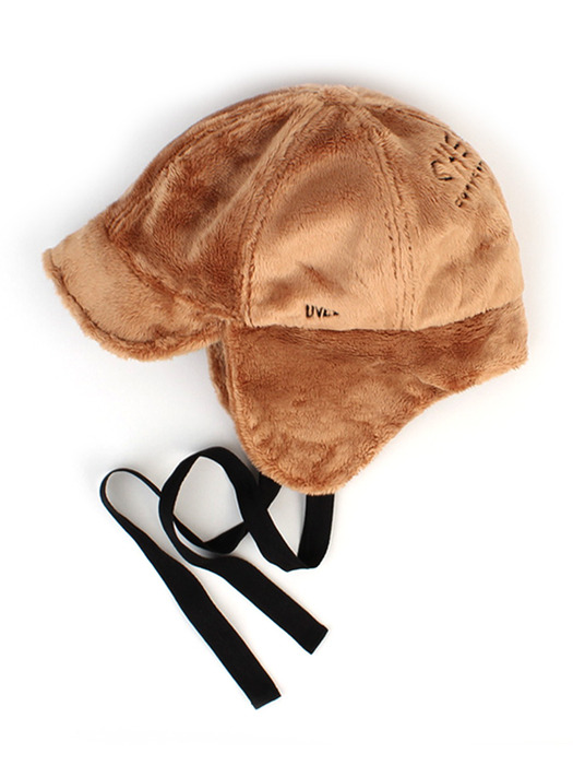 Muji Beige Fur Earflap Cap 귀달이모자