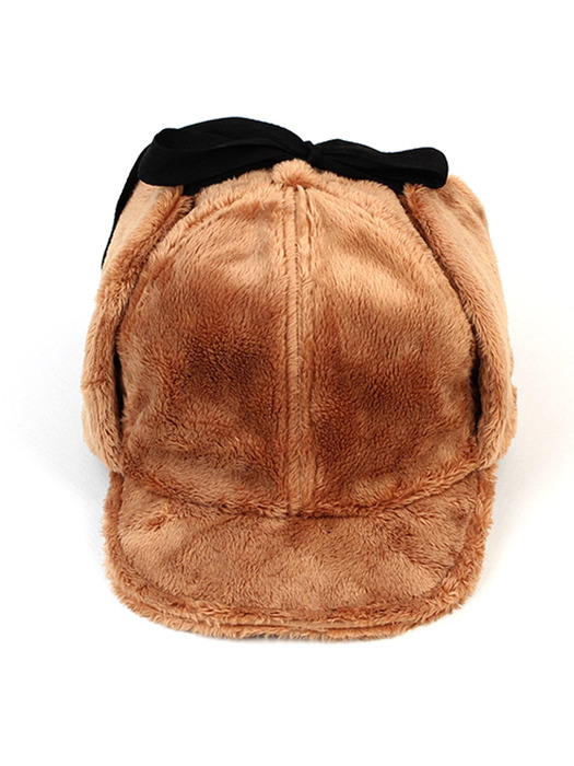 Muji Beige Fur Earflap Cap 귀달이모자