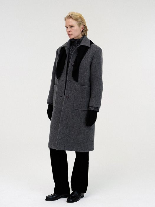 Rohmer long wool coat (Dark gray)