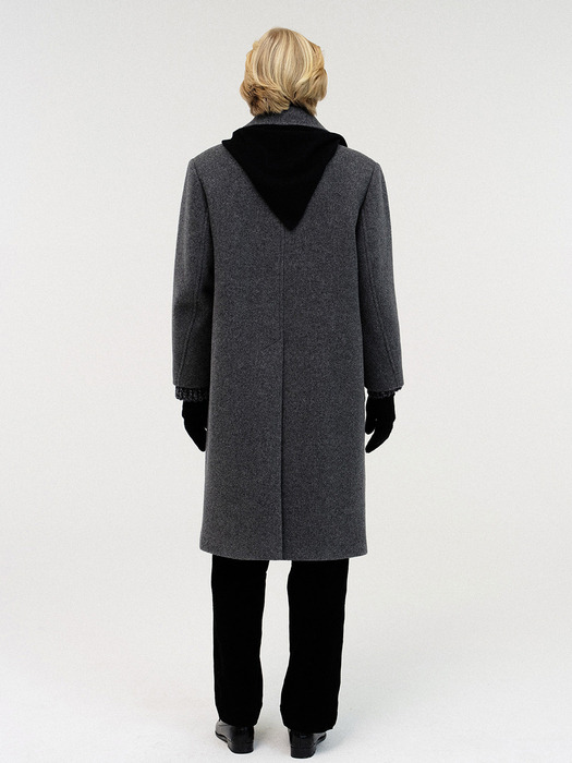 Rohmer long wool coat (Dark gray)