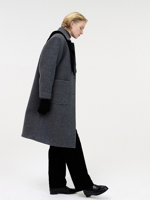 Rohmer long wool coat (Dark gray)