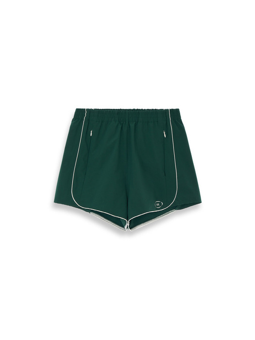 Piping line Essential logo Track shorts Green