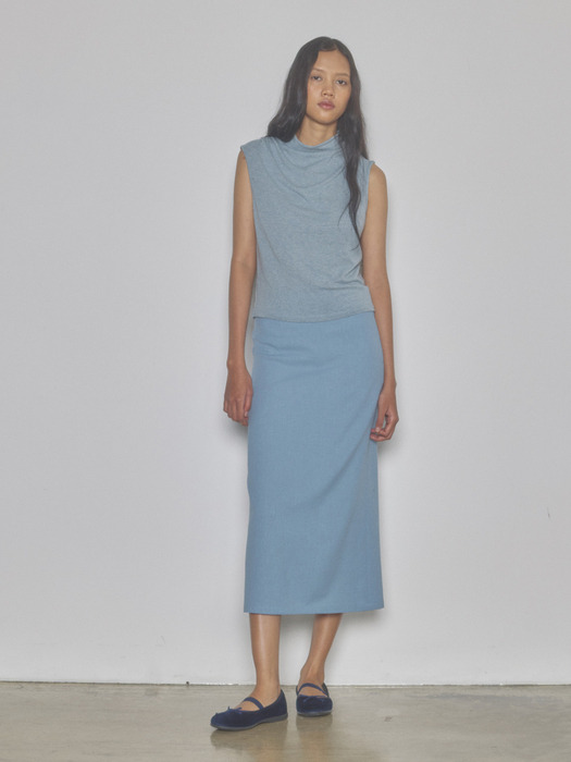 Square long skirt (sky blue)