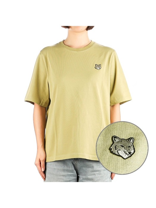 [메종키츠네] 24SS (MW00127KJ0119 CANVAS) 여성 볼드 폭스 헤드 반팔 티셔츠
