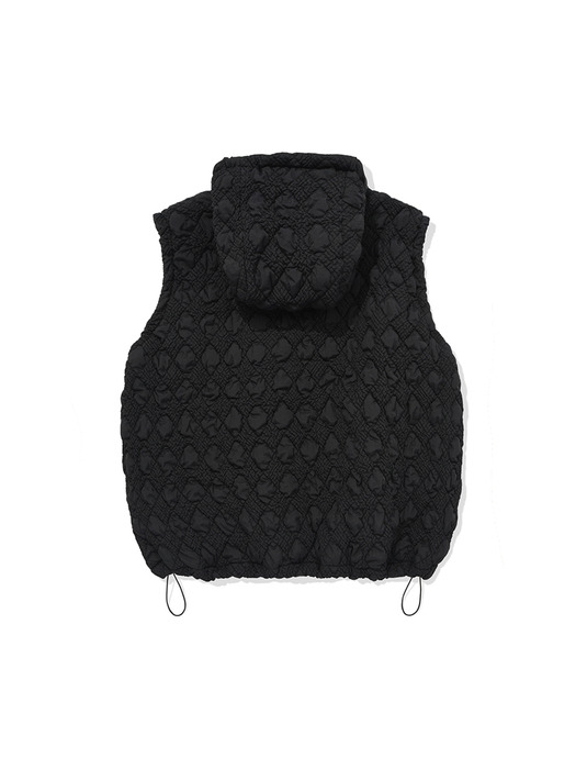 Ugly hooded zip vest / Black