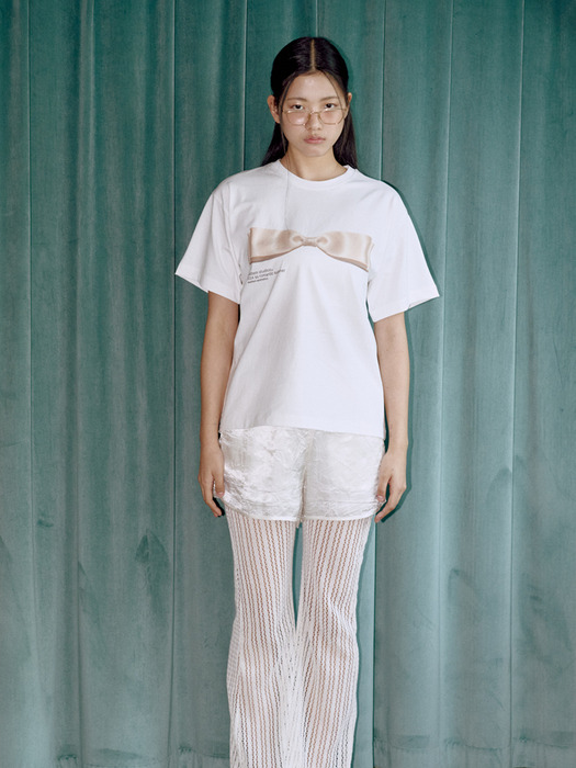 RIBBON HOOK T-SHIRT(IVORY)