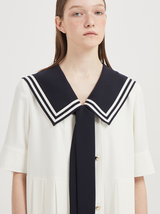 Sailor Collar Point Dress_LFDAM24350IVX