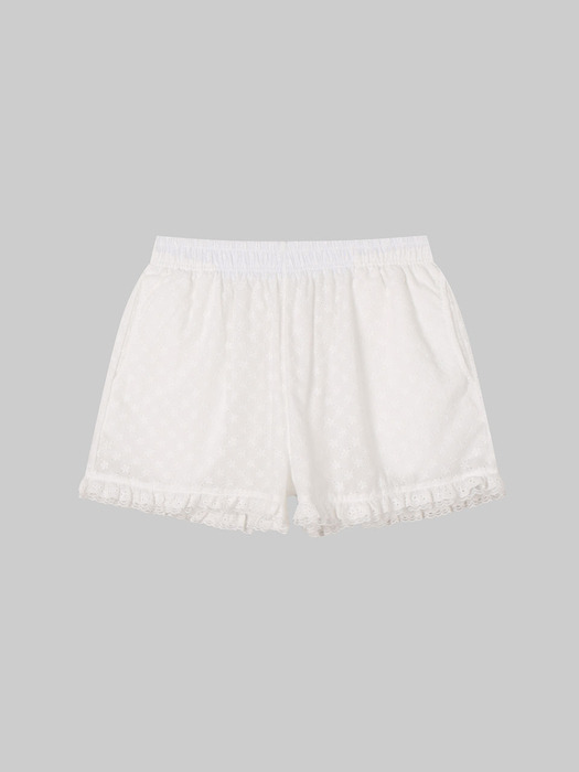 Lace Frilled Shorts(white)