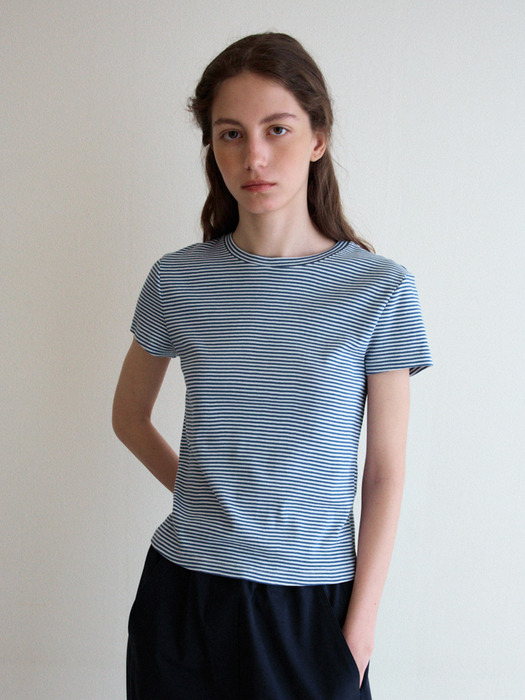 Basic Stripe T-shirt-blue