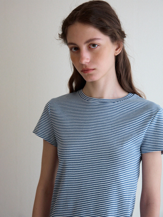 Basic Stripe T-shirt-blue