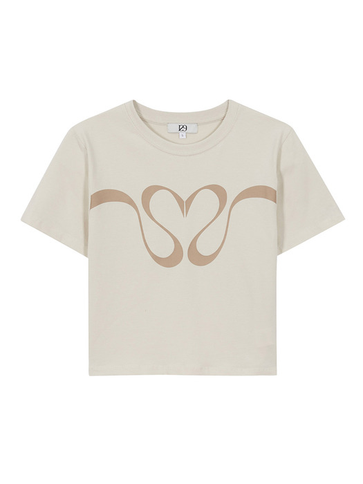 시그니처 하트 핏티드 크롭 티셔츠 - 4 COLOR