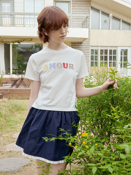 AMOUR APPLIQUE T-SHIRTS_O.WHITE (EEOU2RSR05W)