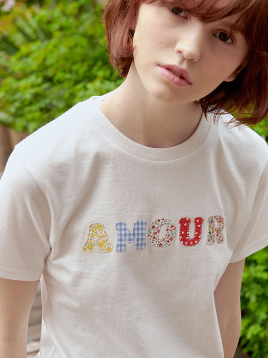 AMOUR APPLIQUE T-SHIRTS_O.WHITE (EEOU2RSR05W)