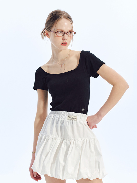 BALLOON KELLY SKIRT_ White