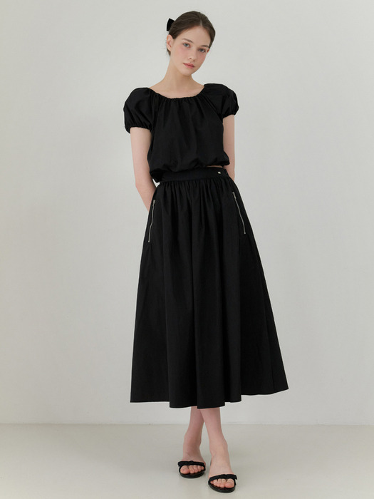 Roof shirring skirt (black)