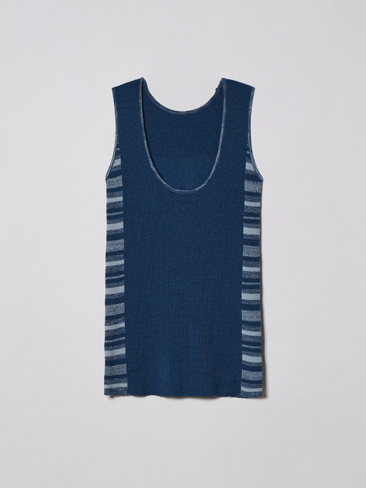 MULTI STRIPE KNIT DRESS [BLUE]