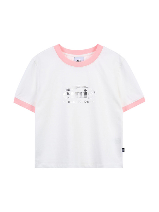 RINGER SPORTY T-SHIRT-WHITE/PINK