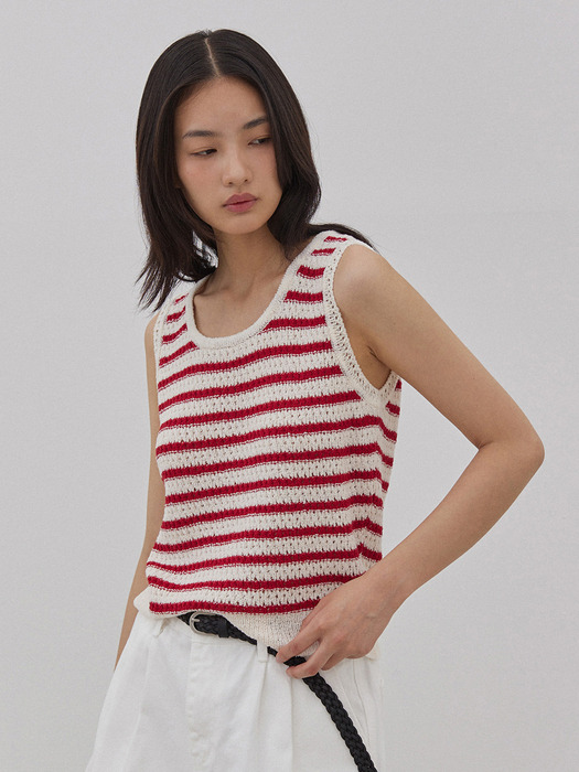 MARINE STRIPE KNIT SLEEVELESS (3colors)