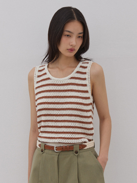 MARINE STRIPE KNIT SLEEVELESS (3colors)