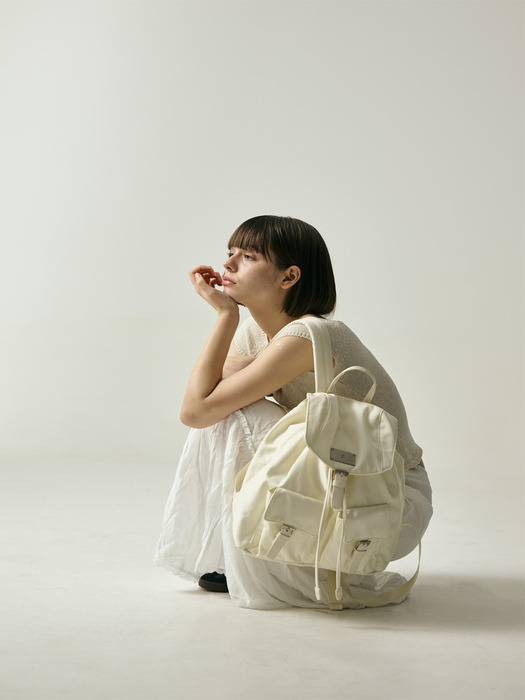 SYMBOL NYLON BACKPACK[IVORY]