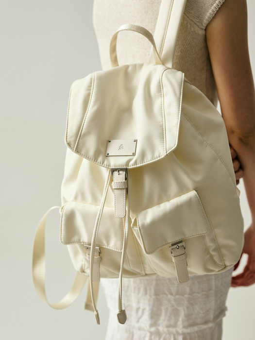 SYMBOL NYLON BACKPACK[IVORY]