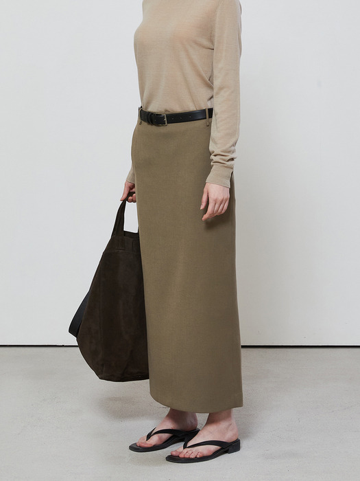 STANDARD FIT LONG SKIRT - KHAKI