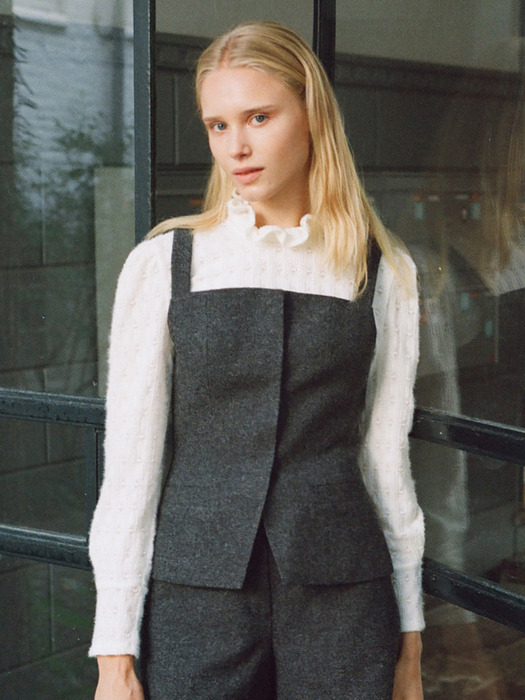 FINNLEY Wool bustier vest (Brown/Charcoal gray)