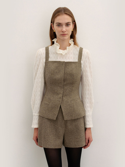 FINNLEY Wool bustier vest (Brown/Charcoal gray)