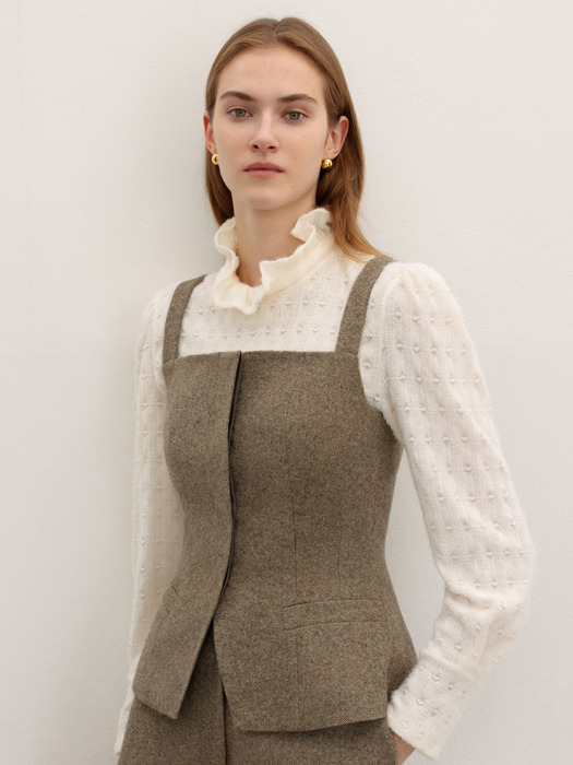 FINNLEY Wool bustier vest (Brown/Charcoal gray)