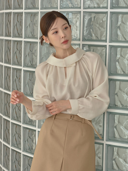 투 웨이 타이 블라우스 아이보리 TWO WAY TIE BLOUSE IVORY