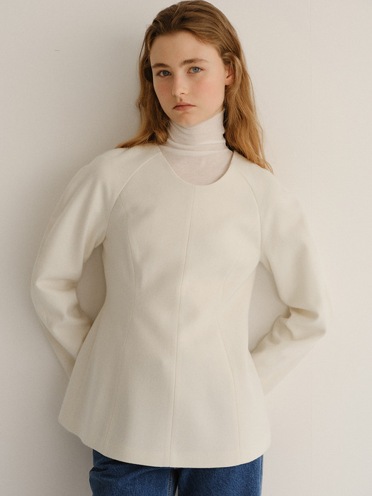 wool silhouette blouse (ivory)