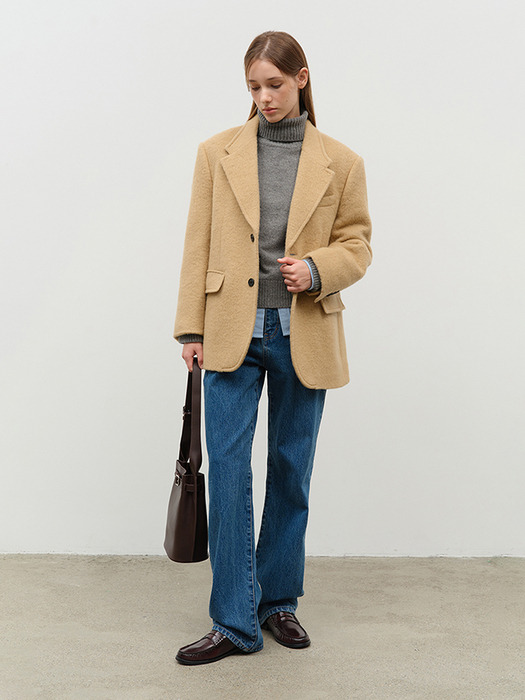 UNISEX ALPACA BLAZER COAT CAMEL_UDJA4D123CM