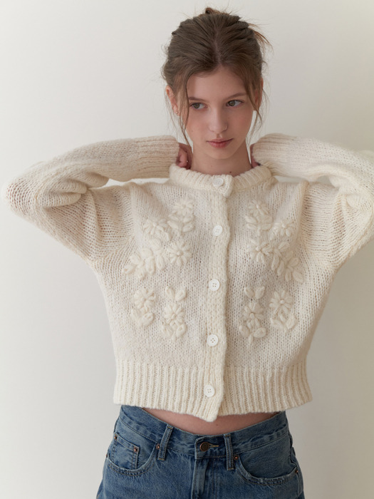 Marshmallow knit cardigan (ivory)