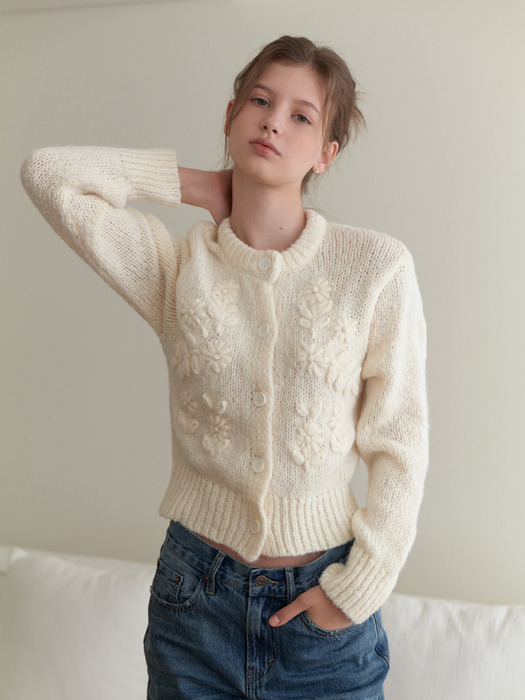 Marshmallow knit cardigan (ivory)