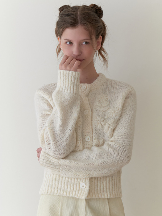 Marshmallow knit cardigan (ivory)