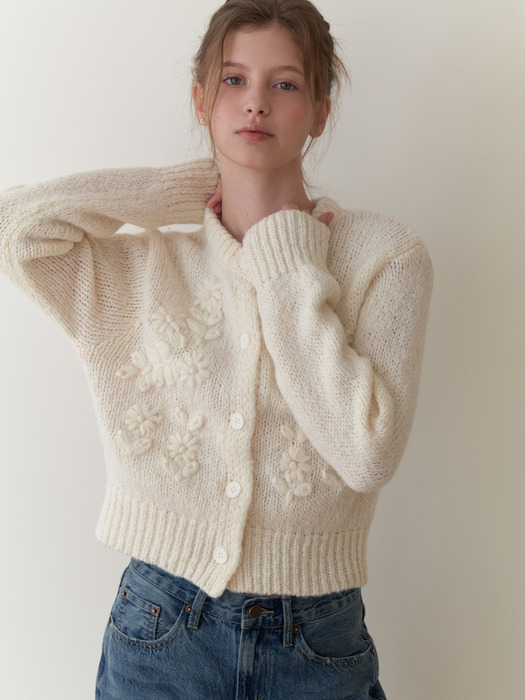 Marshmallow knit cardigan (ivory)