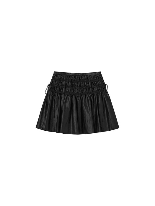 [연지 PICK] Shirring Leather Mini Skirt VC2499SK908M