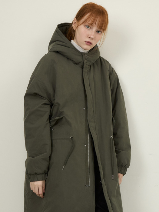 W/M-65FishTail Hooded Jacket Padded Coat_KHAKI