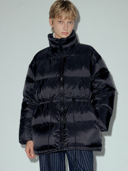 High Neck Midi Duck Down Puffer_CTP803(Black)