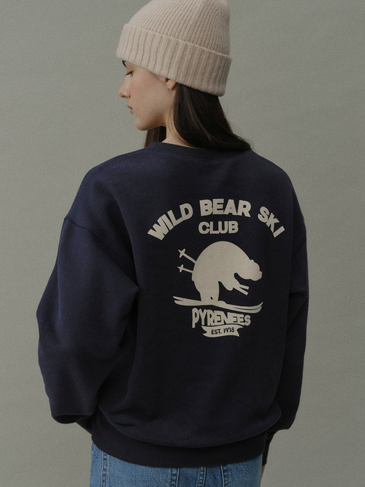 back print peachskin sweatshirts (vintage navy)