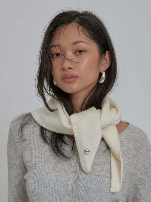 Multi Knit Muffler Ivory