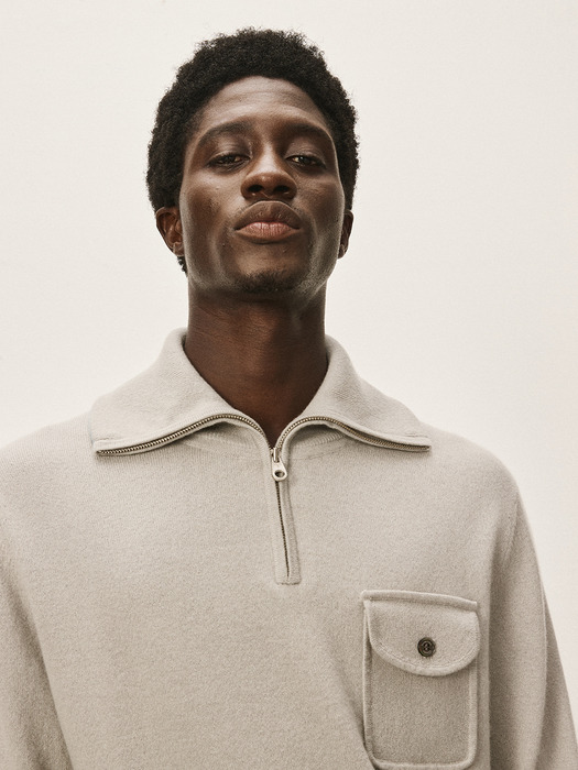 [Murray Allan]Half zip-up pullover_ Shadow  M43MPU005SD
