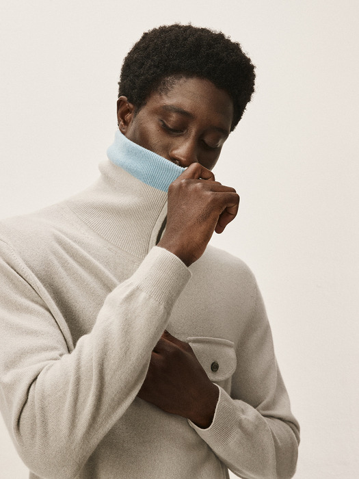 [Murray Allan]Half zip-up pullover_ Shadow  M43MPU005SD