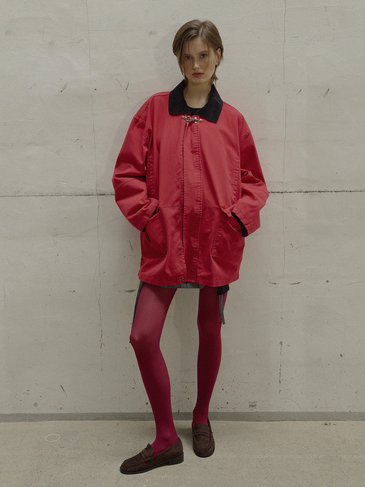 COTTON HALF WORK JACKET (RED)