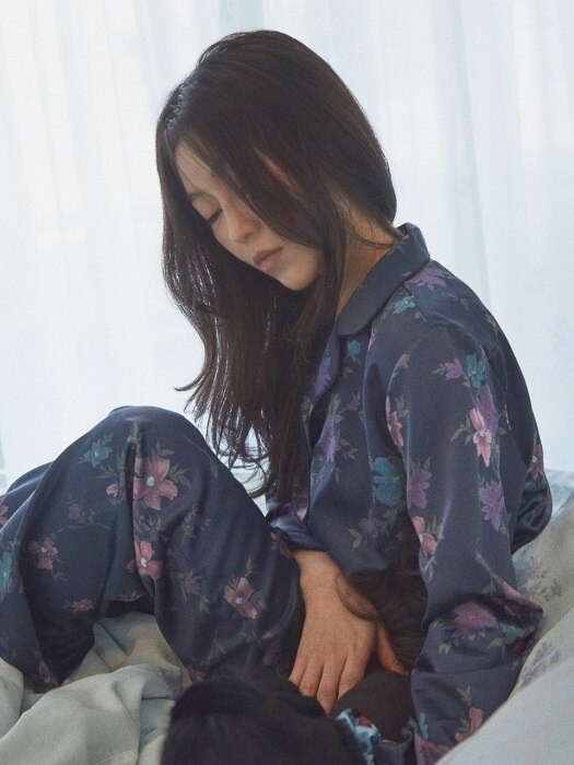 Sunday Morning Pajamas-Blouse [NAVY]